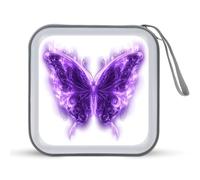 Jubonexis Neon Butterfly Flame CD Case DVD Storage Case Portable for Car Home Travel