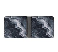 Jubonexis Neon Gray Navy Color Luxury Marble Soft PU Leather Bifold Wallet, Coin Purse Credit Pass Case, Durable Card-Holder Slim Billfold for Men Woman Money Storage