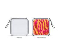 Jubonexis Neon Pink And Yellow Tiger Stripe Pattern CD Case DVD Storage Case Portable for Car Home Travel
