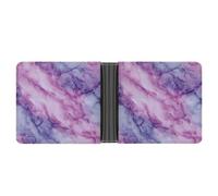 Jubonexis Neon Purple Pink Marble Soft PU Leather Bifold Wallet, Coin Purse Credit Pass Case, Durable Card-Holder Slim Billfold for Men Woman Money Storage