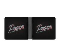 Jubonexis Neon Word Peace Soft PU Leather Bifold Wallet, Coin Purse Credit Pass Case, Durable Card-Holder Slim Billfold for Men Woman Money Storage