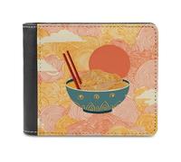 Jubonexis Noodle Bowl Soft PU Leather Bifold Wallet, Coin Purse Credit Pass Case, Durable Card-Holder Slim Billfold for Men Woman Money Storage