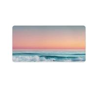 Jubonexis Ocean Horizon at Sunset Waves Minimal Laptop Desk Pads 60x30cm Keyboard Gaming Desk Mat Non-Slip Stitched Edge Desk Mat for Work, Game, Office, Home