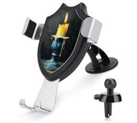 Jubonexis Old Blue Candle Holder Vintage Car Phone Holder Mount Triangle Clip Base Air Vent Cell Phone Car Mount Automotive Accessories for 4-6 Inches Cell Smartphones