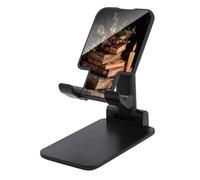 Jubonexis Old Books Mistletoe Holly Leaves Dark Academia Cell Phone Stand Foldable Adjustable Phone Stand for Desk