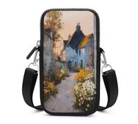 Jubonexis Old Country European Cottages Village Crossbody Mobile Phone Bag Smartphone Bag With Adjustable Strap