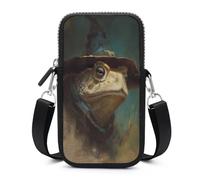 Jubonexis Old Toad Wearing A Witch Hat Crossbody Mobile Phone Bag Smartphone Bag With Adjustable Strap