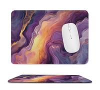 Jubonexis Orange And Purple And Gold Marble Mouse Pad, Small Office Computer Mouse Pads for Desk Laptop with Non-Slip Rubber Base Mouse Mat, Gaming Mouse Pads