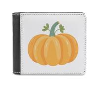 Jubonexis Orange Pumpkin Cartoon Soft PU Leather Bifold Wallet, Coin Purse Credit Pass Case, Durable Card-Holder Slim Billfold for Men Woman Money Storage