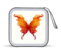 Jubonexis Orange Red Smoke Butterfly CD Case DVD Storage Case Portable