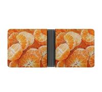 Jubonexis Orange Segments Watercolor Soft PU Leather Bifold Wallet, Coin Purse Credit Pass Case, Durable Card-Holder Slim Billfold for Men Woman Money Storage