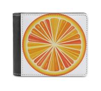 Jubonexis Orange Slice Minimalist Fruit Soft PU Leather Bifold Wallet, Coin Purse Credit Pass Case, Durable Card-Holder Slim Billfold for Men Woman Money Storage