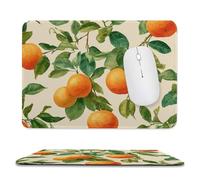 Jubonexis Oranges And Green Leaves Vintage Mouse Pad, Small Office Computer Mouse Pads for Desk Laptop with Non-Slip Rubber Base Mouse Mat, Gaming Mouse Pads