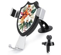 Jubonexis Orchid Bouquet with Leaves And Flowers Car Phone Holder Mount Triangle Clip Base Air Vent Cell Phone Car Mount Automotive Accessories for 4-6 Inches Cell Smartphones