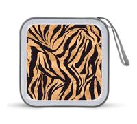 Jubonexis Organic Zebra Pattern Natural Tones CD Case DVD Storage Case Portable for Car Home Travel
