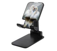 Jubonexis Pair of Swans Cell Phone Stand Foldable Adjustable Phone Stand for Desk