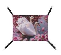 Jubonexis Pair of Swans in The Lake Breathable Pet Hammock with Adjustable Straps Reversible Cat Hanging Bed Dog Mats
