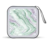 Jubonexis Pale Lavender Marble Fluid Sage Green CD Case DVD Storage Case Portable for Car Home Travel