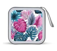 Jubonexis Palm Leaves and Monstera CD Case DVD Storage Case Portable