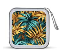 Jubonexis Palm Leaves Pattern CD Case DVD Storage Case Portable