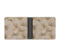 Jubonexis Palm Tree Leaves in Beige Color Soft PU Leather Bifold Wallet, Coin Purse Credit Pass Case, Durable Card-Holder Slim Billfold for Men Woman Money Storage