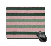 Jubonexis Parallel Vertical Lines Light Pink And Dark Green Mouse Pad, Small Office Computer Mouse Pads for Desk Laptop with Non-Slip Rubber Base Mouse Mat, Gaming Mouse Pads