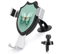Jubonexis Pastel Butterfly Geometric Wings Mint Green Car Phone Holder Mount Triangle Clip Base Air Vent Cell Phone Car Mount Automotive Accessories for 4-6 Inches Cell Smartphones