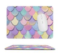 Jubonexis Pastel Mermaid Tail Mouse Pad, Small Office Computer Mouse Pads for Desk Laptop with Non-Slip Rubber Base Mouse Mat, Gaming Mouse Pads