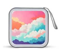 Jubonexis Pastel Pop Art Clouds CD Case DVD Storage Case Portable for Car Home Travel