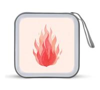 Jubonexis Pastel Red Colors Fire Flame CD Case DVD Storage Case Portable for Car Home Travel