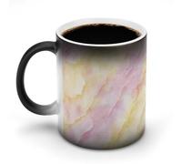 Jubonexis Pastel Yellow Pink Marble Color Changing Mugs Heat Changing Ceramic Coffee Mug Novelty Funny Tea Water Cup 11OZ