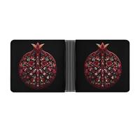Jubonexis Peace Sign in A Split Pomegranate Soft PU Leather Bifold Wallet, Coin Purse Credit Pass Case, Durable Card-Holder Slim Billfold for Men Woman Money Storage