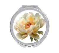 Jubonexis Peony with Soft Golden Shimmer Women Pocket Mirrors, Girls Small Portable Travel Makeup Mini Mirror