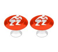Jubonexis Person Doing A Squat on Orange Round Drawer Cabinet Knobs Handles with Screws,2 Pcs, Drawer Dresser Knob Pulls Decor for Wardrobe Cupboard Home Office Kitchen