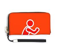 Jubonexis Person Doing A Squat PU Leather Clutch Long Bifold Wallet, Coin Purse Credit Pass Case, Durable Card-Holder Money Storage for Women Men