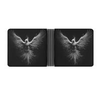 Jubonexis Phoenix Rising from The Ashes Black and White Soft PU Leather Bifold Wallet, Coin Purse Credit Pass Case, Durable Card-Holder Slim Billfold for Men Woman Money Storage