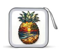 Jubonexis Pineapple Shape Tropical Beach Sunset CD Case DVD Storage Case Portable