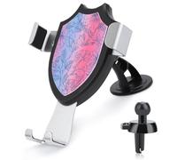 Jubonexis Pink And Blue Gradient Floral Pattern Car Phone Holder Mount Triangle Clip Base Air Vent Cell Phone Car Mount Automotive Accessories for 4-6 Inches Cell Smartphones