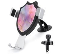 Jubonexis Pink And Gold Marble Pastel Color Car Phone Holder Mount Triangle Clip Base Air Vent Cell Phone Car Mount Automotive Accessories for 4-6 Inches Cell Smartphones