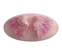 Jubonexis Pink Angel Wings Large Round Carpet Area Rug Mat Modern Non Slip Circular Rugs 36inch(90cm)