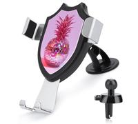 Jubonexis Pink Disco Ball Pineapple Car Phone Holder Mount Triangle Clip Base Air Vent Cell Phone Car Mount Automotive Accessories for 4-6 Inches Cell Smartphones