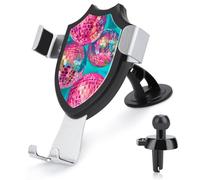 Jubonexis Pink Disco Balls Set Car Phone Holder Mount Triangle Clip Base Air Vent Cell Phone Car Mount Automotive Accessories for 4-6 Inches Cell Smartphones
