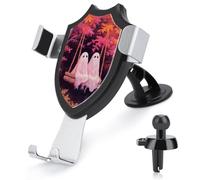 Jubonexis Pink Ghosts on Old Wooden Swing Car Phone Holder Mount Triangle Clip Base Air Vent Cell Phone Car Mount Automotive Accessories for 4-6 Inches Cell Smartphones
