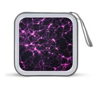 Jubonexis Pink Glowing Brain Cells CD Case DVD Storage Case Portable for Car Home Travel