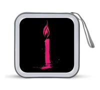 Jubonexis Pink Silhouette Candle and Flame CD Case DVD Storage Case Portable for Car Home Travel