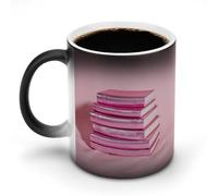 Jubonexis Pink Textbooks Color Changing Mugs Heat Changing Ceramic Coffee Mug Novelty Funny Tea Water Cup 11OZ