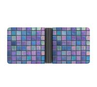 Jubonexis Pop Art Iridescent Multicolor Mosaic Pattern Soft PU Leather Bifold Wallet, Coin Purse Credit Pass Case, Durable Card-Holder Slim Billfold for Men Woman Money Storage