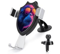 Jubonexis Pop Art Monkey Neon Colors Car Phone Holder Mount Triangle Clip Base Air Vent Cell Phone Car Mount Automotive Accessories for 4-6 Inches Cell Smartphones