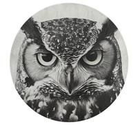 Jubonexis Powerful Owl in Black White Large Round Carpet Area Rug Mat Modern Non Slip Circular Rugs 36inch(90cm)