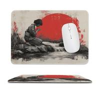 Jubonexis Praying Japanese Woman Mouse Pad, Small Office Computer Mouse Pads for Desk Laptop with Non-Slip Rubber Base Mouse Mat, Gaming Mouse Pads